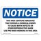 Signmission OSHA Notice, 5" Height, This Area Contains Abrasives That Contain Sign, 7" X 5", Landscape OS-NS-D-57-L-18584 - alternate 1